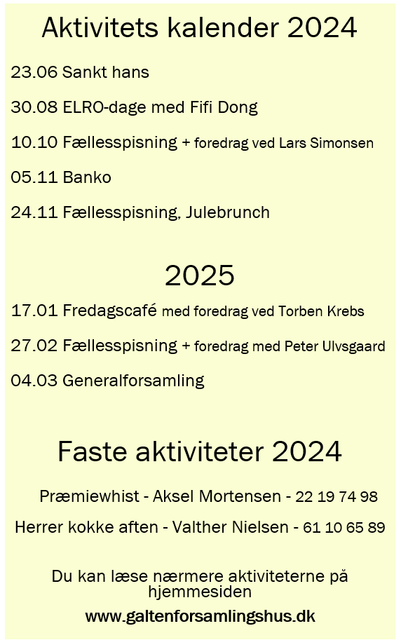 Aktivitetskalender